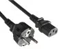 Preview: Mains cable Europe CEE 7/7 straight to C13, 0.75mm², VDE, black, length 1.80m